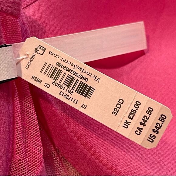 NWT Victoria’s Secret Pink Racerback Demi Bra Front Closure, 32DD - Picture 7 of 7